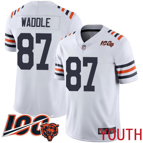 Chicago Bears Limited White Youth Tom Waddle Jersey NFL Football #87 100th Season->chicago bears->NFL Jersey